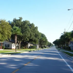 A tranquil street scene in Jacksonville, Florida
