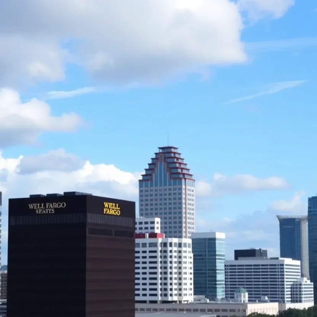 Jacksonville skyline showcasing buildings related to Wells Fargo and healthcare amidst job cuts
