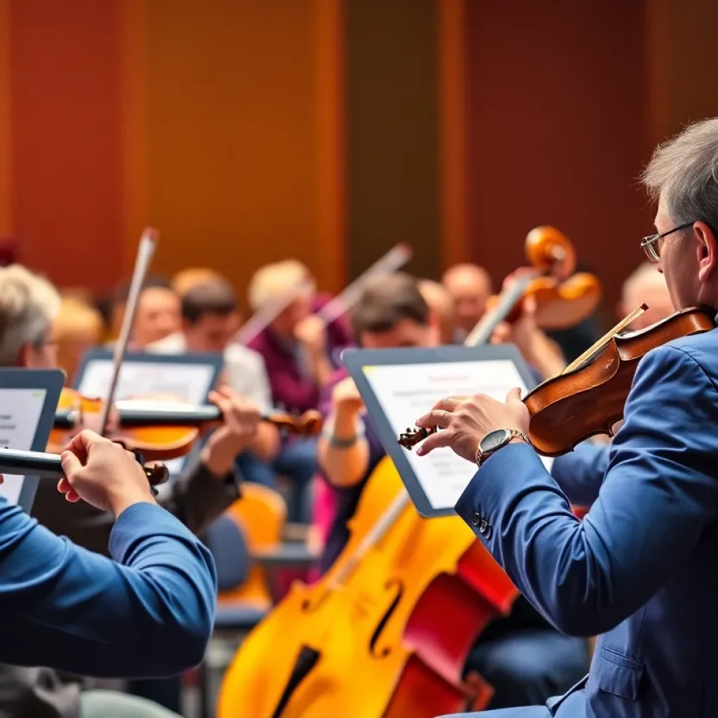 Jacksonville Symphony orchestra performing in a concert hall