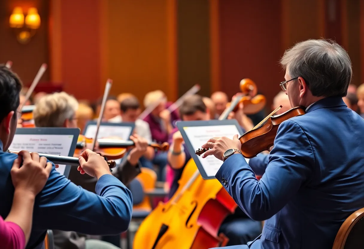 Jacksonville Symphony orchestra performing in a concert hall