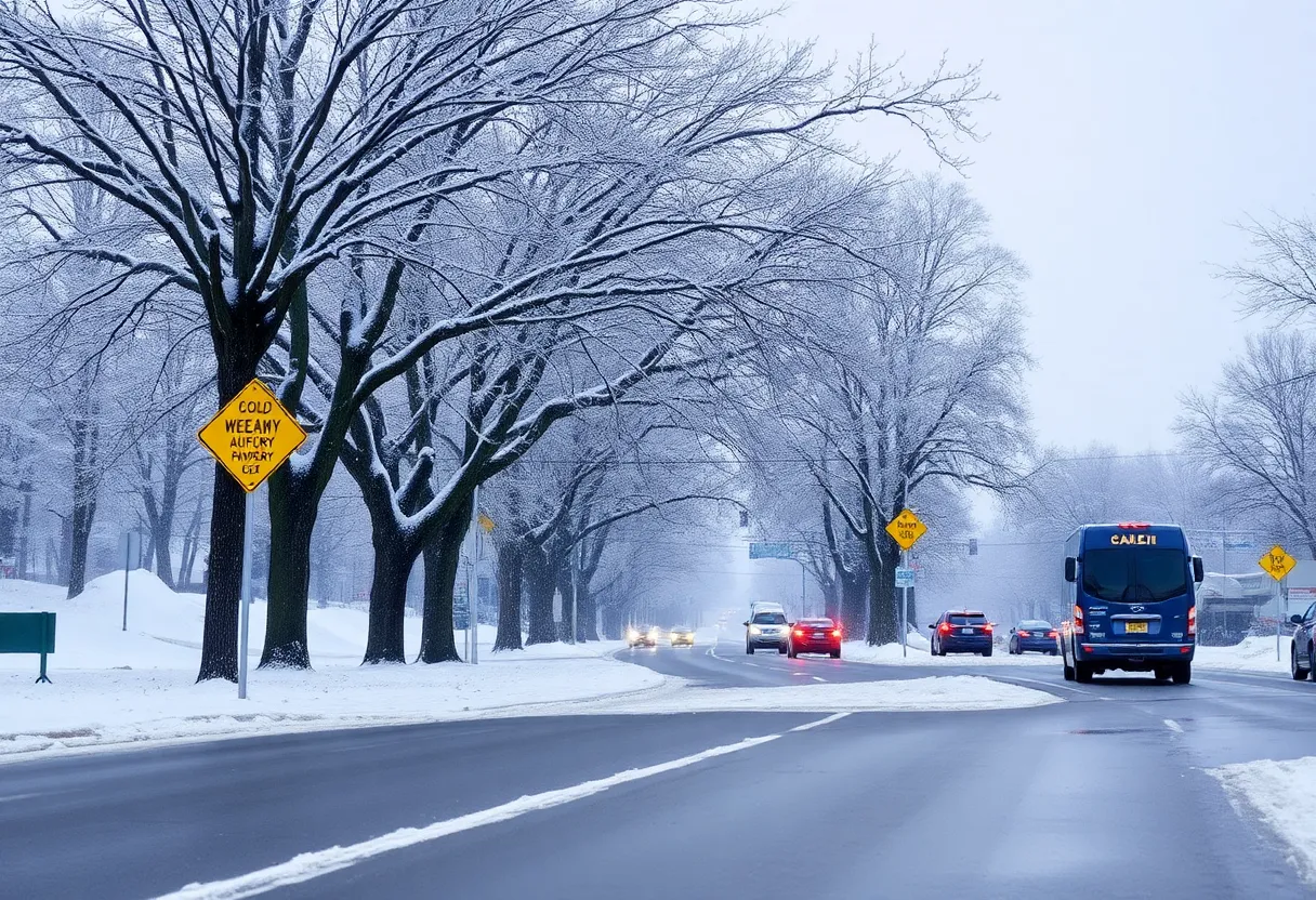 A winter scene depicting snow in Jacksonville