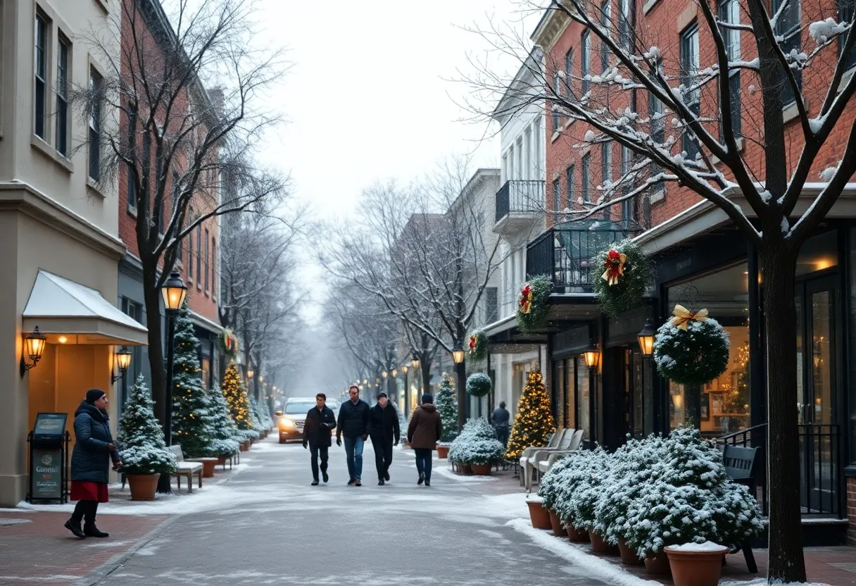 Snow-covered streets in Jacksonville, Florida