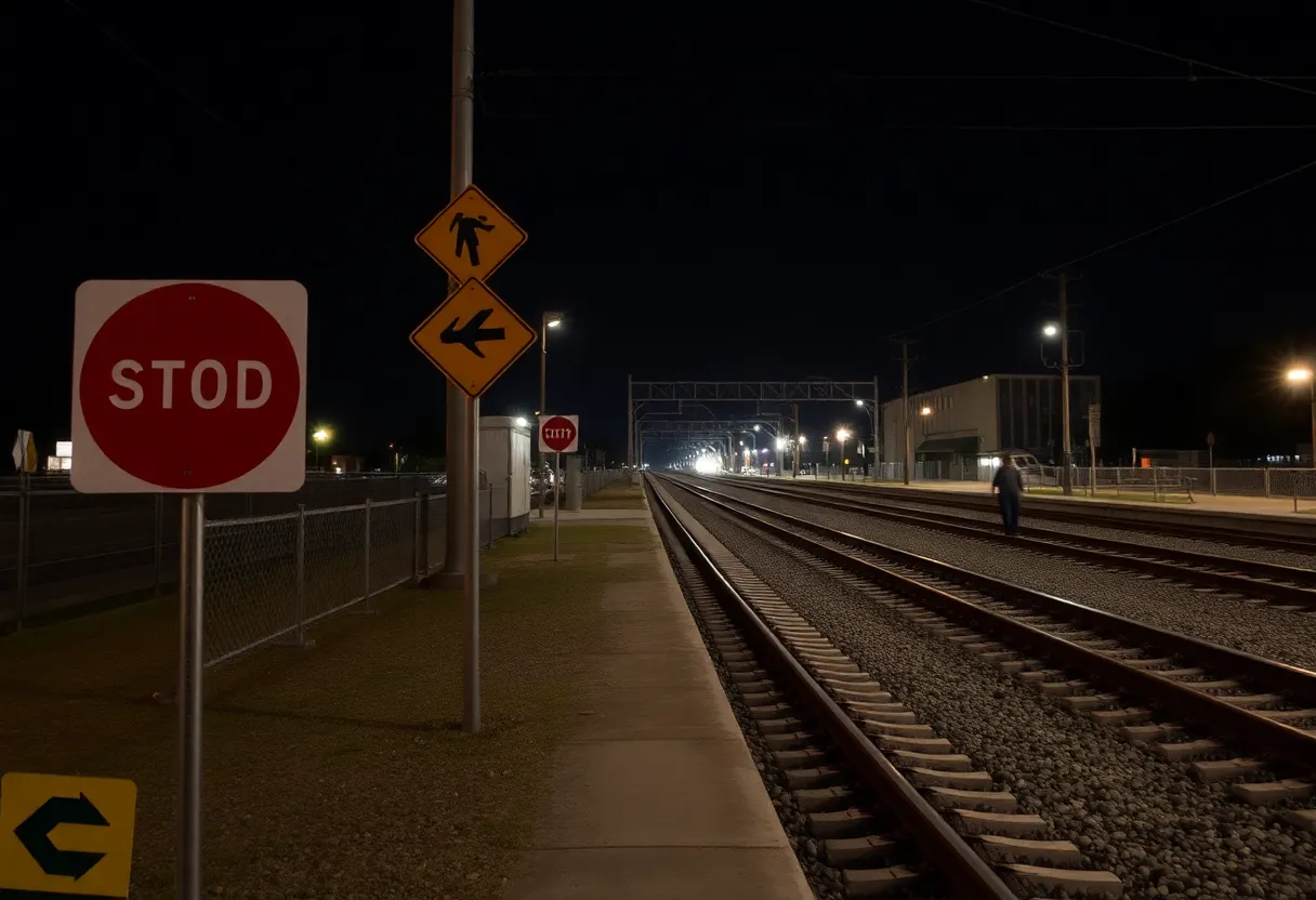 Emergency response at train accident scene in Jacksonville