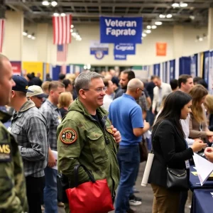 Veterans networking at the job fair in Jacksonville