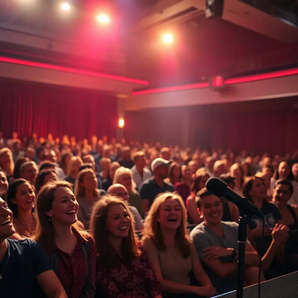 Audience laughing during Lewis Black's performance at the Florida Theatre
