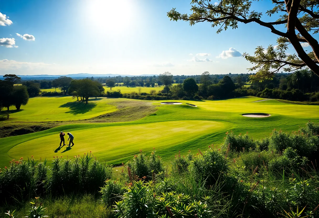Golfers participating in the Magical Kenya Open at Muthaiga Golf Club