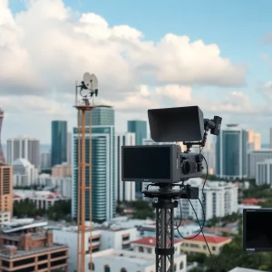 Vibrant skyline of Miami representing TV broadcasting changes