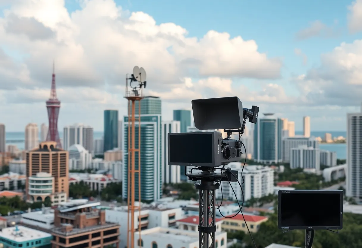 Vibrant skyline of Miami representing TV broadcasting changes