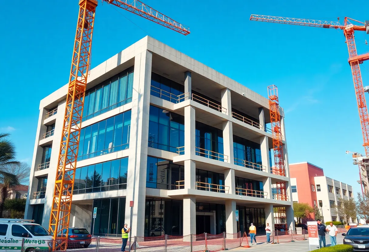 Construction site of the new medical school at Jacksonville University