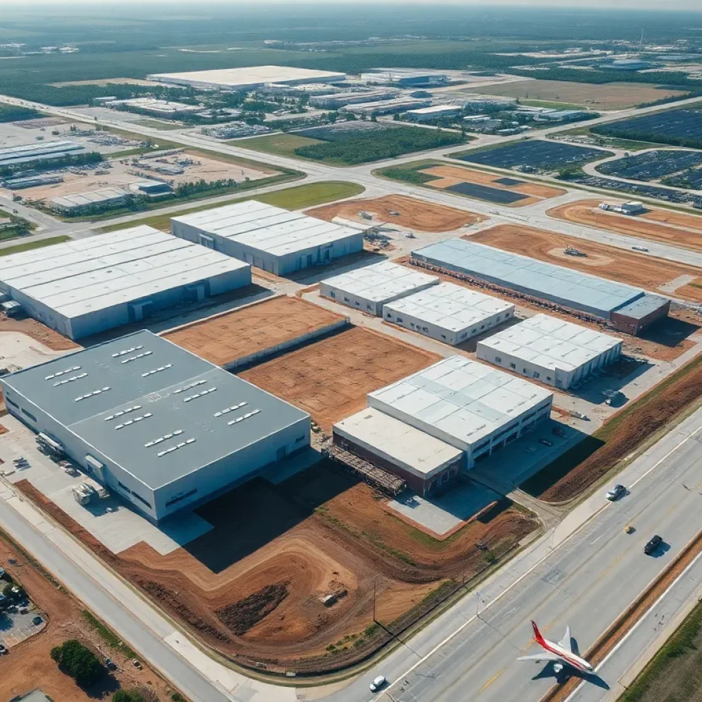 Construction site of warehouses and commerce center in North Jacksonville.