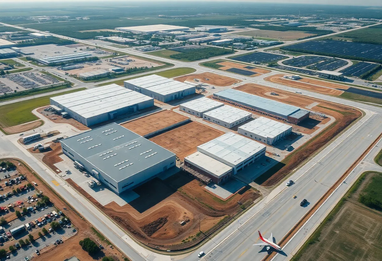 Construction site of warehouses and commerce center in North Jacksonville.
