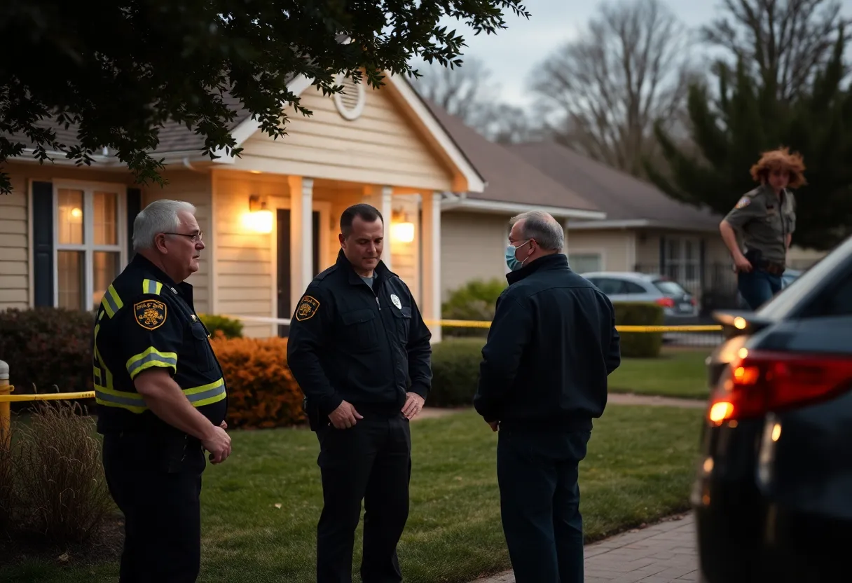 Law enforcement officers at the scene of an Orange County shooting.
