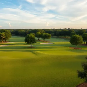 A beautiful view of a public golf course in Orlando with golfers
