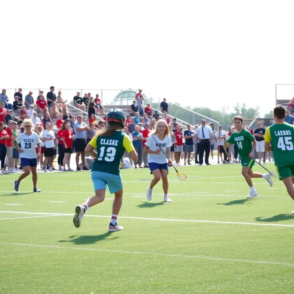 High school lacrosse teams competing at the Rivalry on the River tournament in Jacksonville