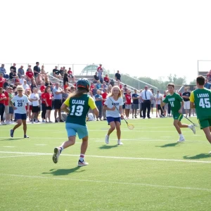 High school lacrosse teams competing at the Rivalry on the River tournament in Jacksonville