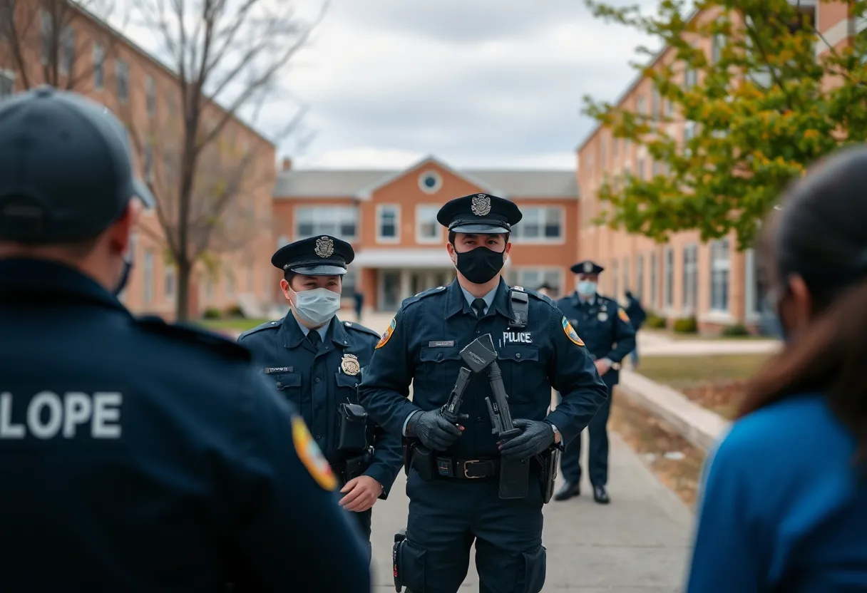 Police presence during a school lockdown at Riverside High School in Jacksonville.