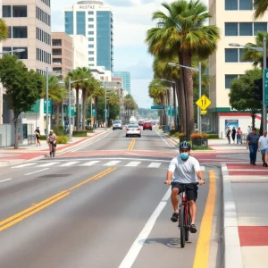 Newly constructed three-lane road on San Pablo Road, Jacksonville