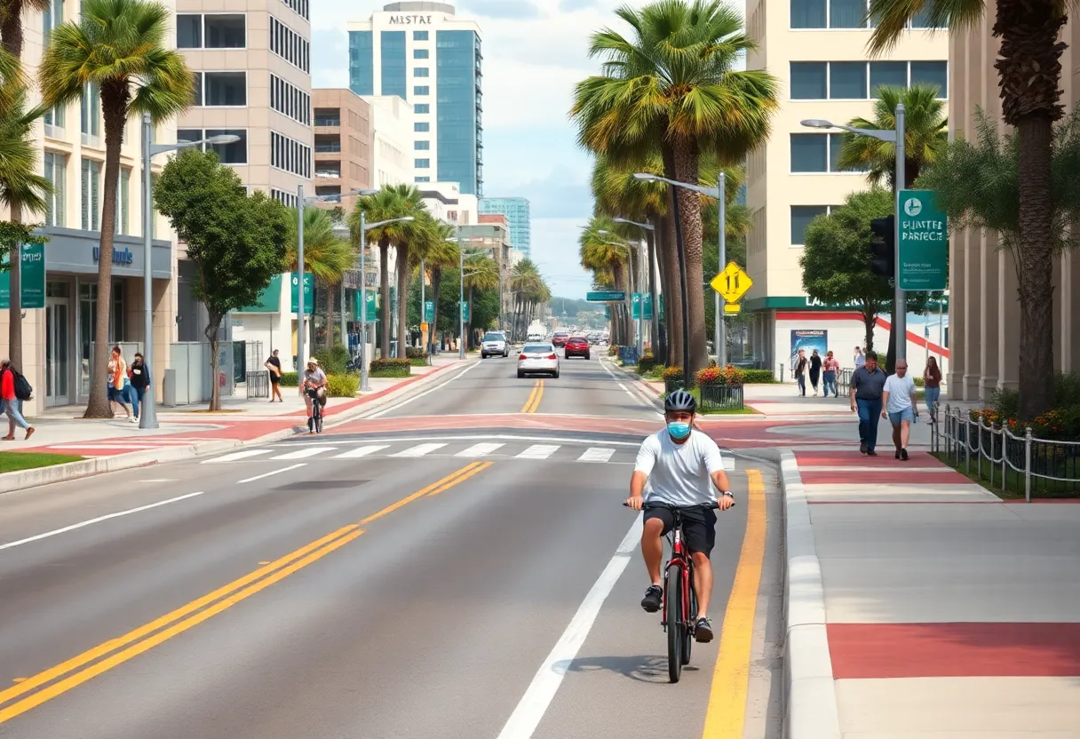 Newly constructed three-lane road on San Pablo Road, Jacksonville