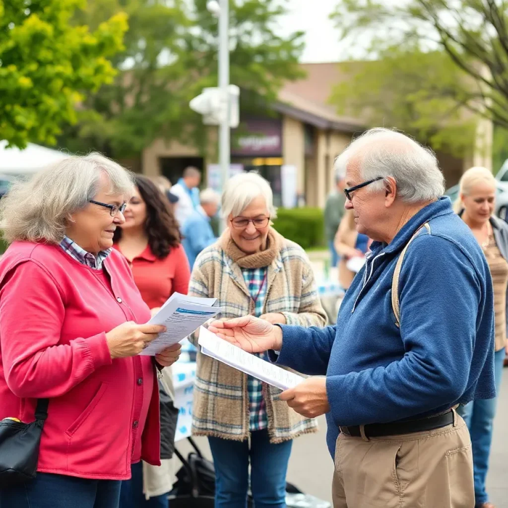 Seniors receiving assistance at a utility support event in Jacksonville