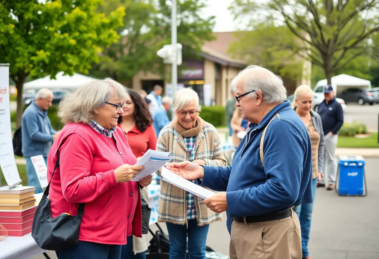 Seniors receiving assistance at a utility support event in Jacksonville