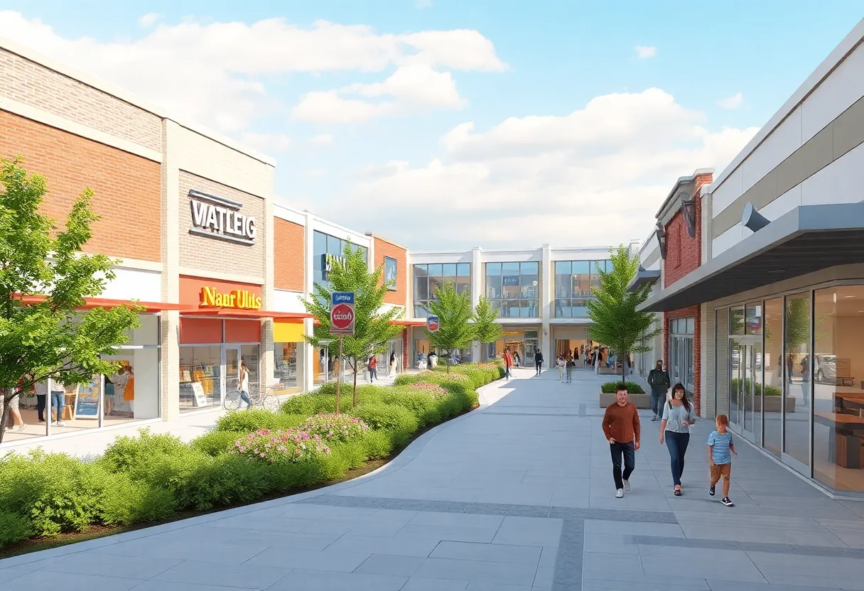 Conceptual design of the Shops of Pritchard retail shopping center in Northwest Jacksonville.