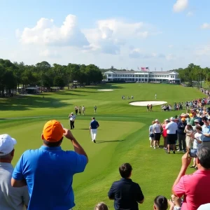 Golfers and fans at TPC Sawgrass during The Players Championship