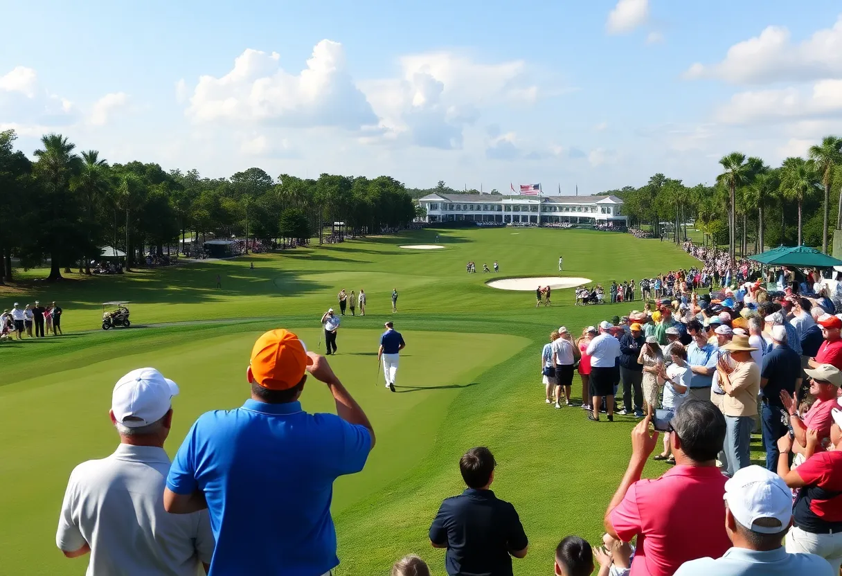 Golfers and fans at TPC Sawgrass during The Players Championship