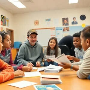 A group of teenagers participating in a financial literacy workshop.