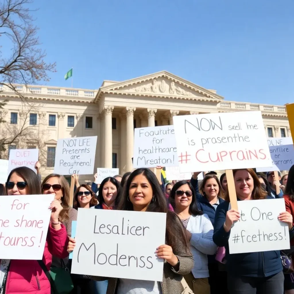 Parents advocating for Medicaid and SNAP funding