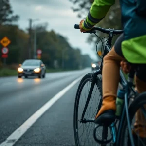Bicycle on road highlighting safety awareness