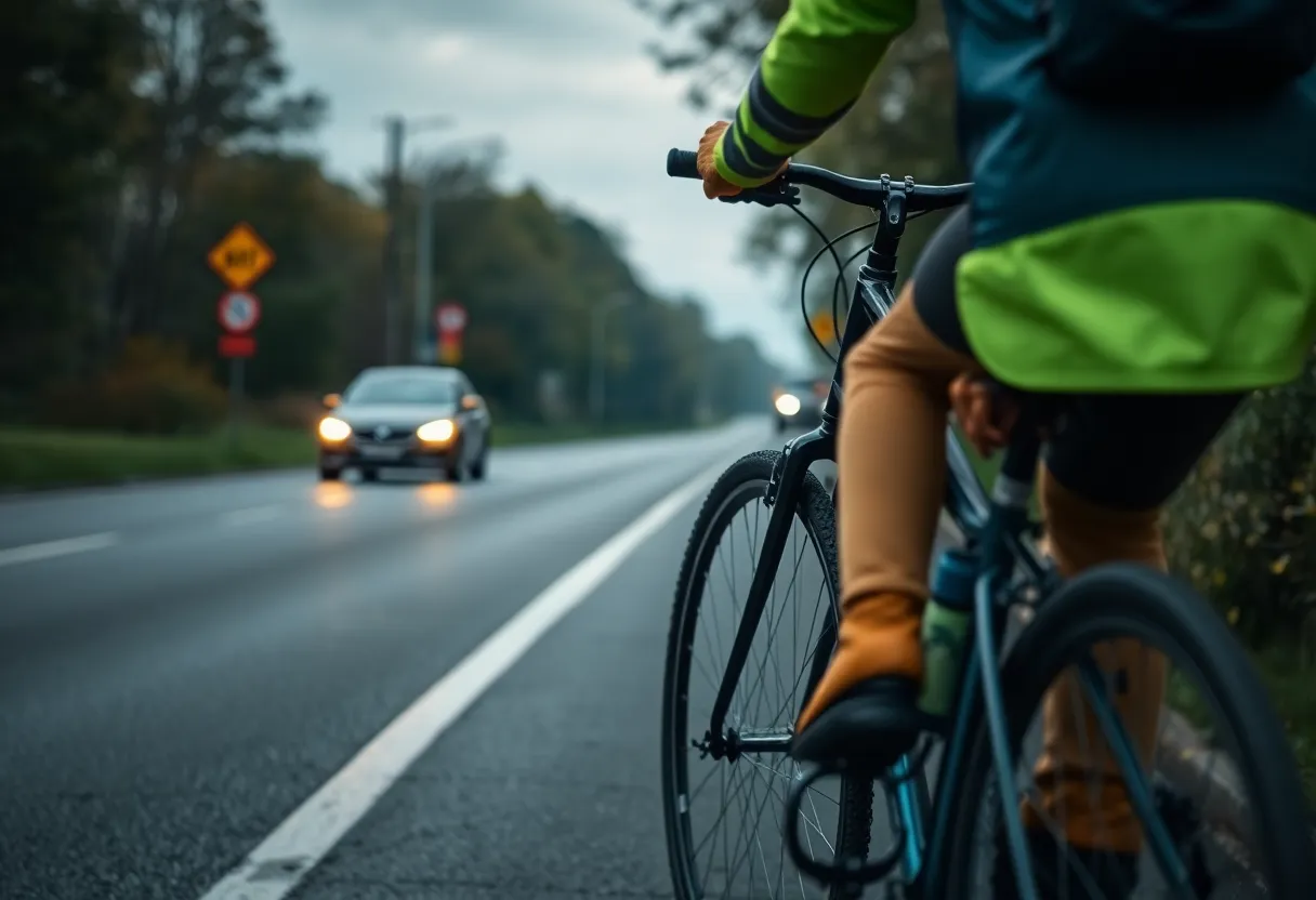 Bicycle on road highlighting safety awareness