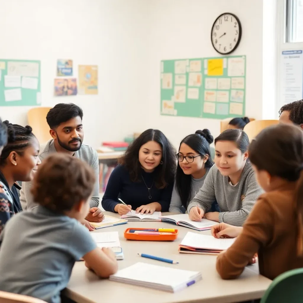 Parents discussing educational funding concerns