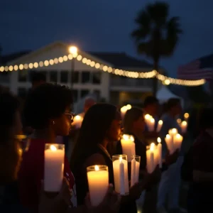 Community members gather for a vigil in Jacksonville to honor Justin Knight and seek justice.