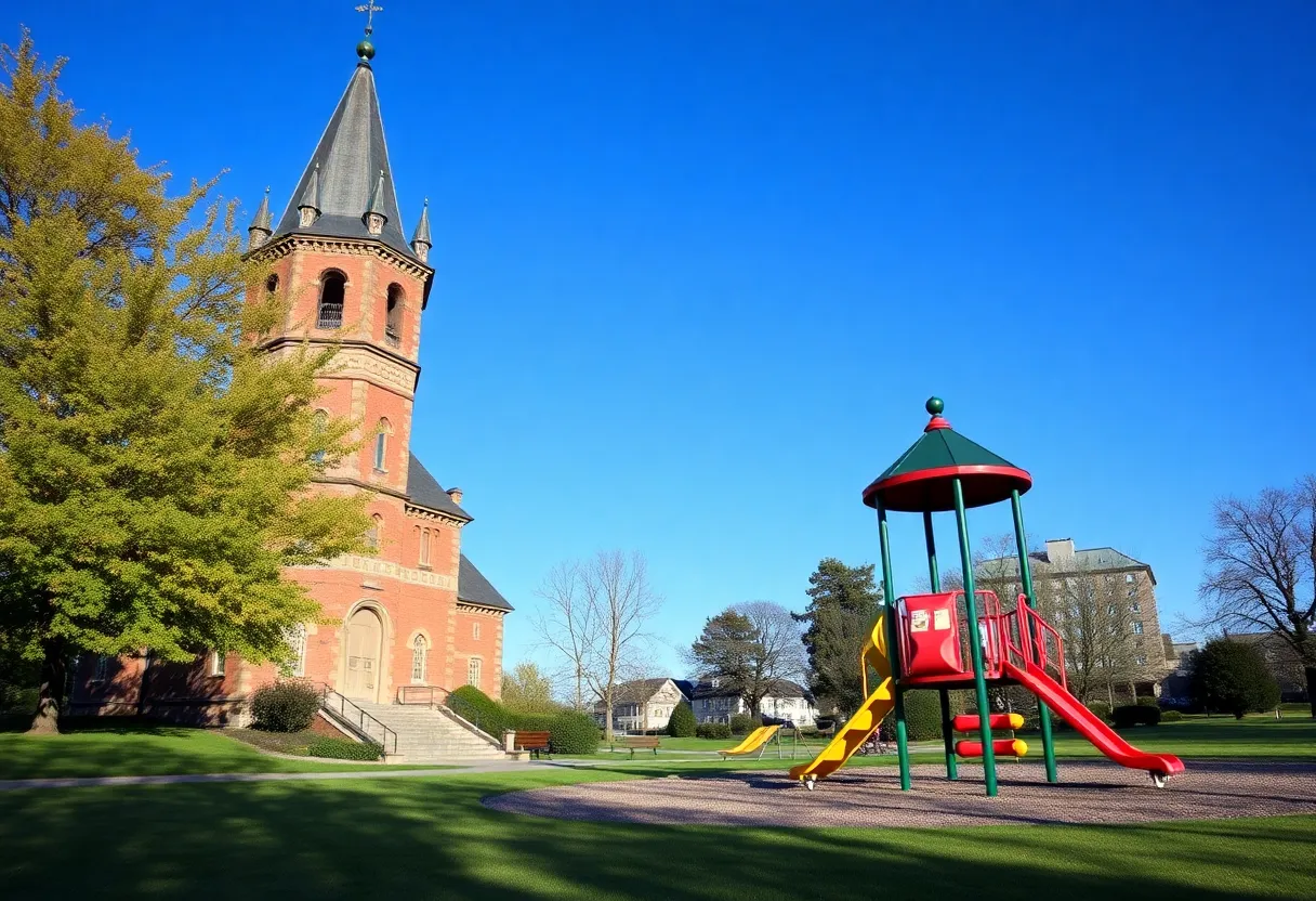 Playground area in the Eartha M. M. White Historical Park.