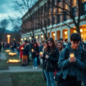 Candlelight vigil at Florida State University after a shooting incident
