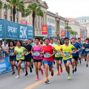 Participants at the Great Fire Run 5K in Jacksonville