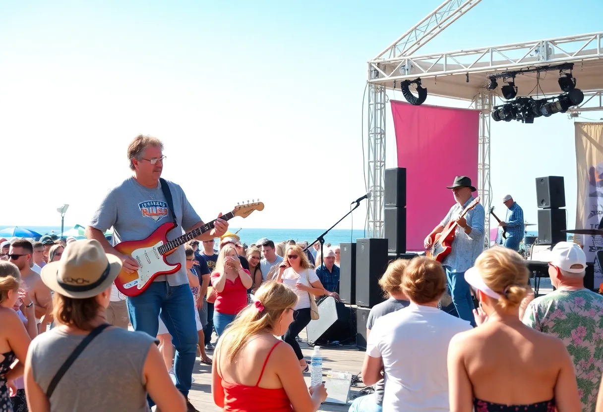 Crowd enjoying live blues music at Jacksonville Beach Festival