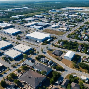 Aerial view of Jacksonville and St. Augustine showing various properties