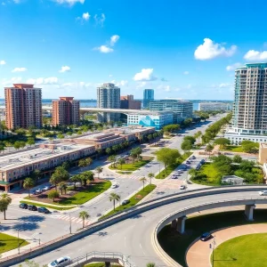 Aerial view of new housing developments and infrastructure in Jacksonville.