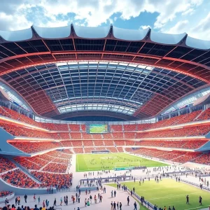 Concept art of the Jacksonville Jaguars future stadium design