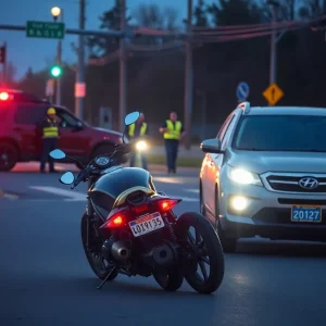 Emergency responders at the scene of a motorcycle accident in Jacksonville.