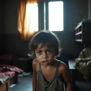 A neglected child's living conditions illustrating severe neglect.