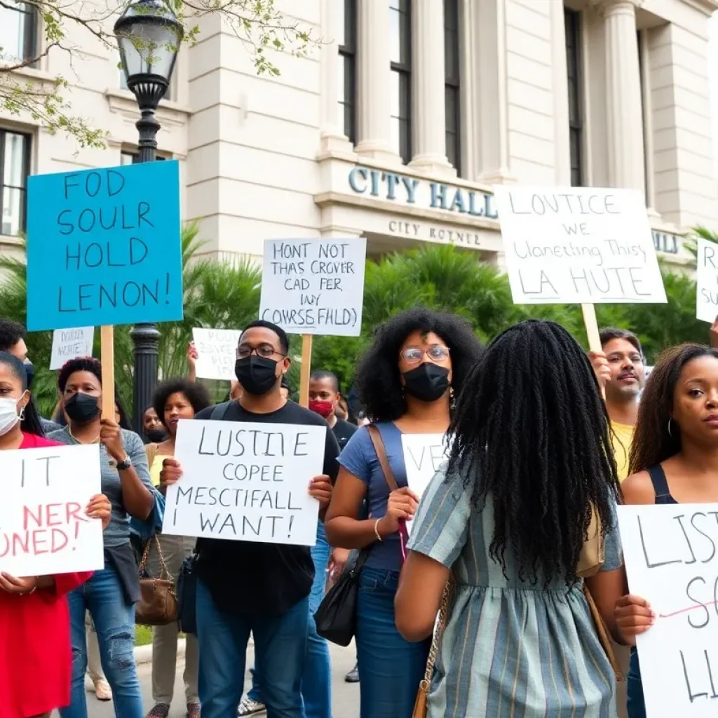Community members protesting for justice in Jacksonville