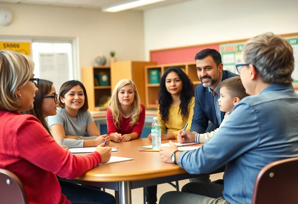 School community meeting discussing safety issues
