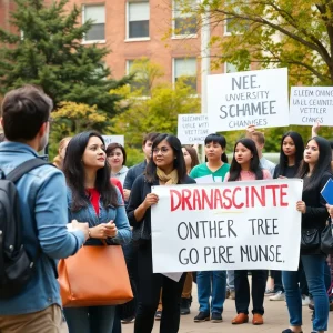 Students and faculty protesting changes at Jacksonville University