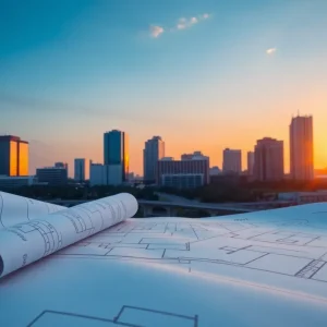 Cityscape of Jacksonville with urban planning elements