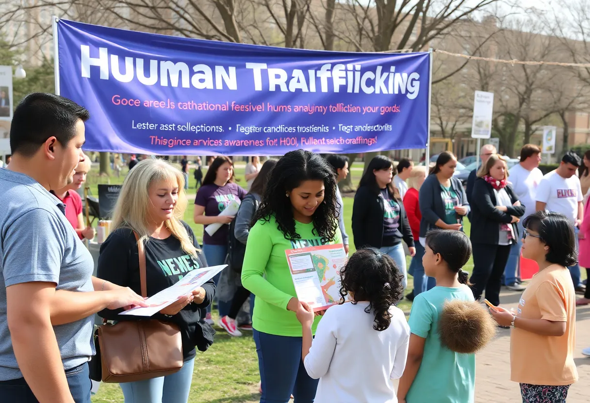 Community members gather to raise awareness about human trafficking in Jacksonville.