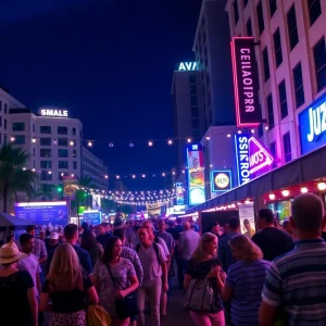 Crowd enjoying live jazz music at Jazz Fest After Dark in Jacksonville