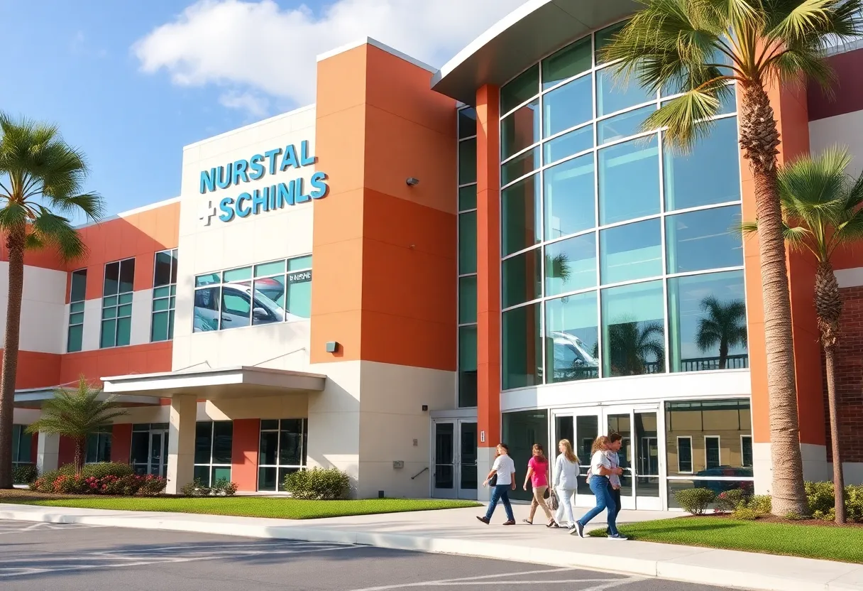 Exterior view of the new nursing school in Kissimmee, Florida