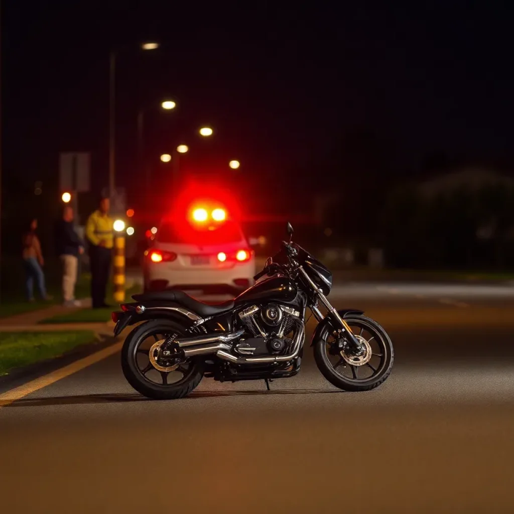 Scene of motorcycle accident on Monument Road in East Arlington